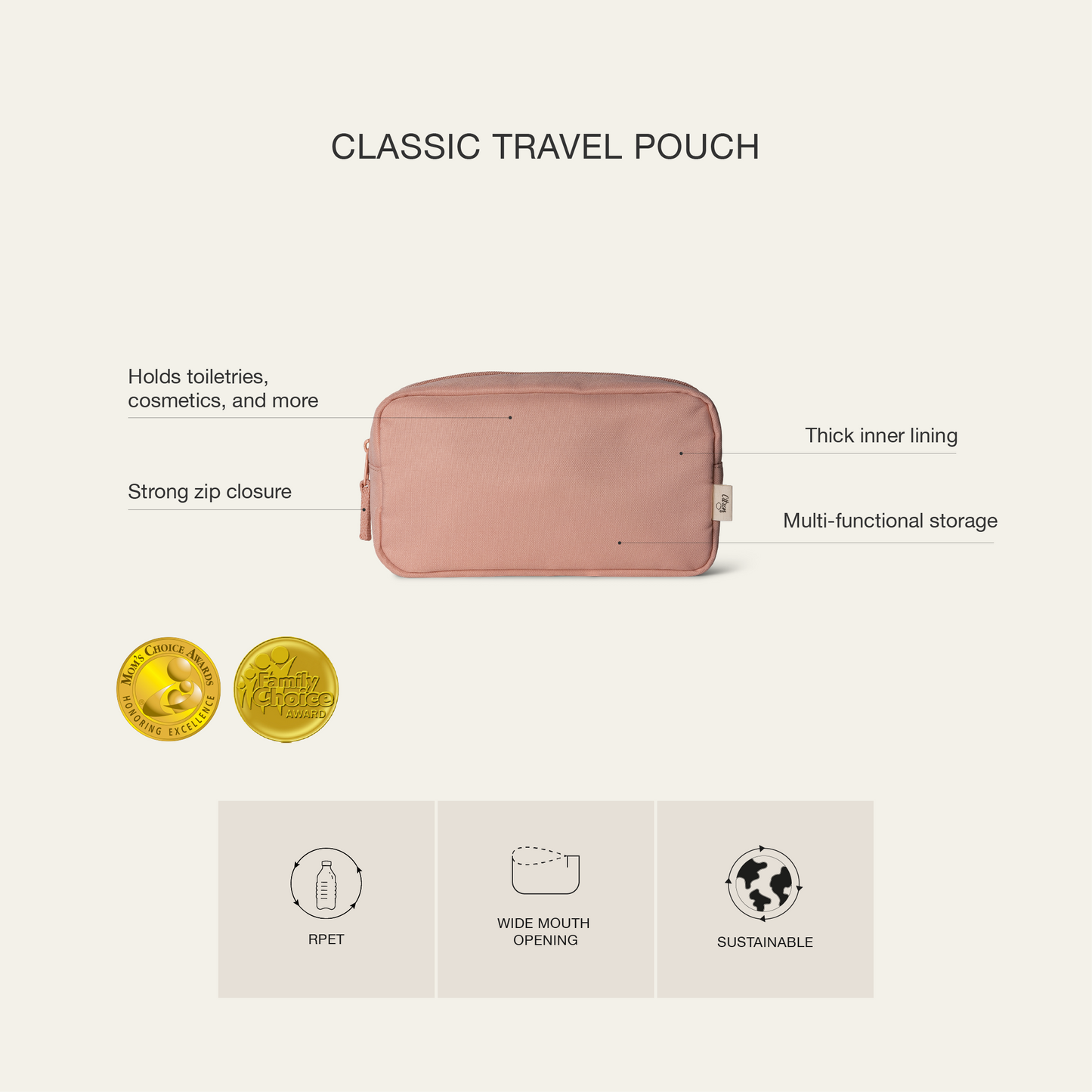محفظة سفر كلاسيكية - وردي
