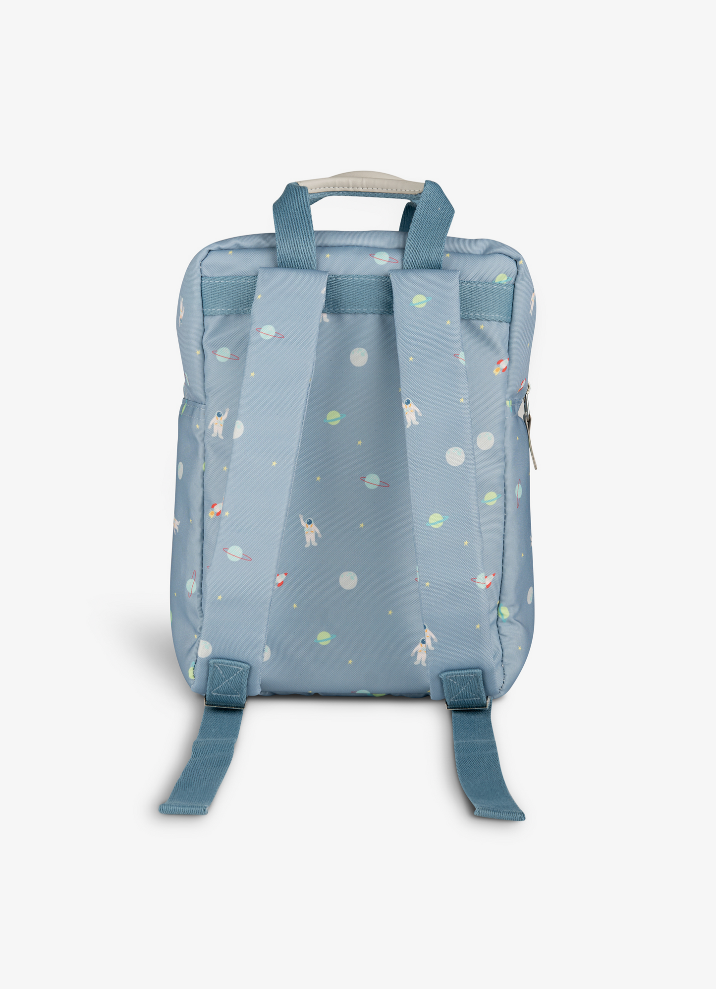 حقيبة ظهر للأطفال- أزرق مع طبعة سفينة فضاء