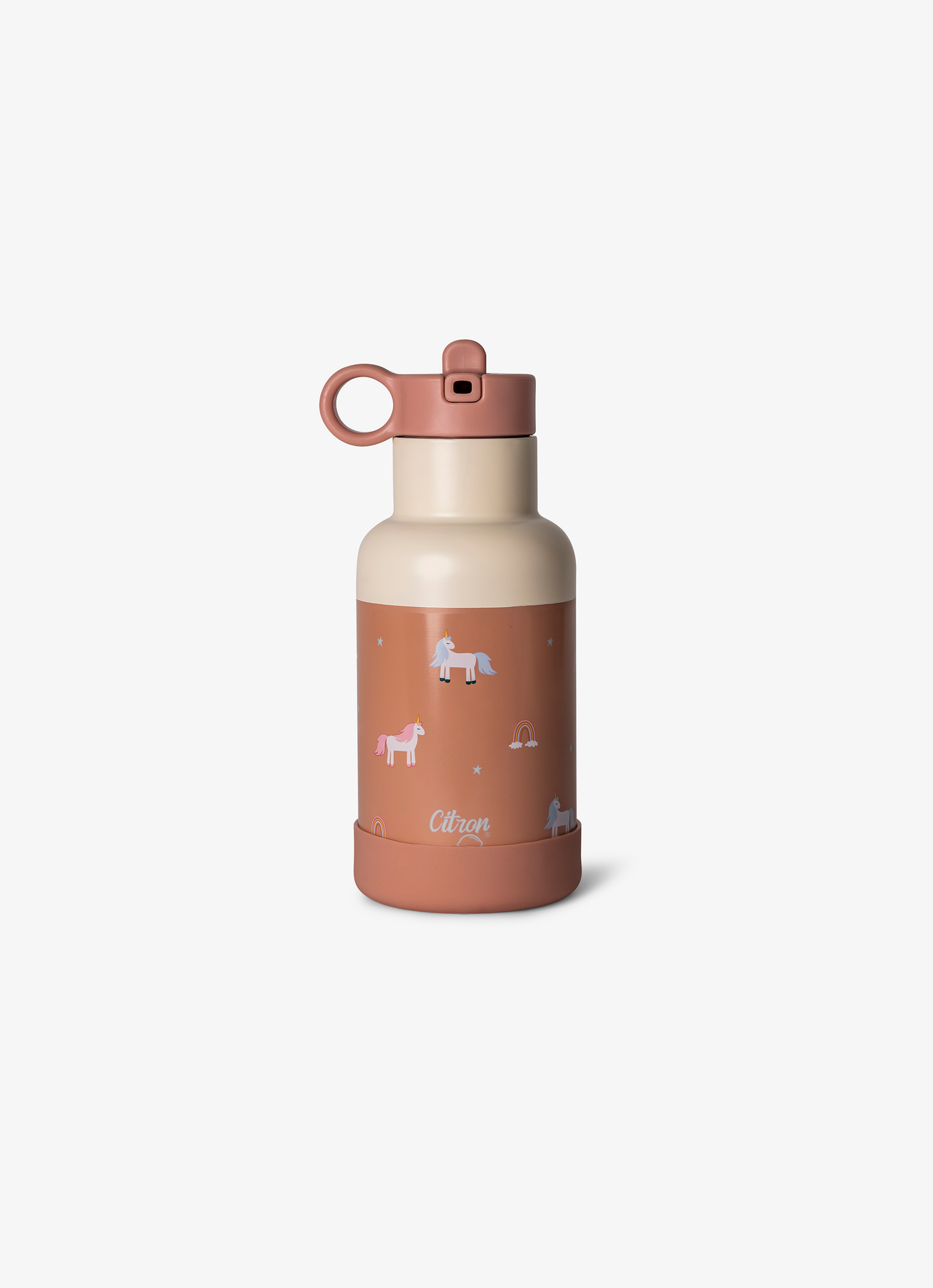 زجاجة مياه - بسعة 350 مل - زهرية بطبعة وحيد القرن