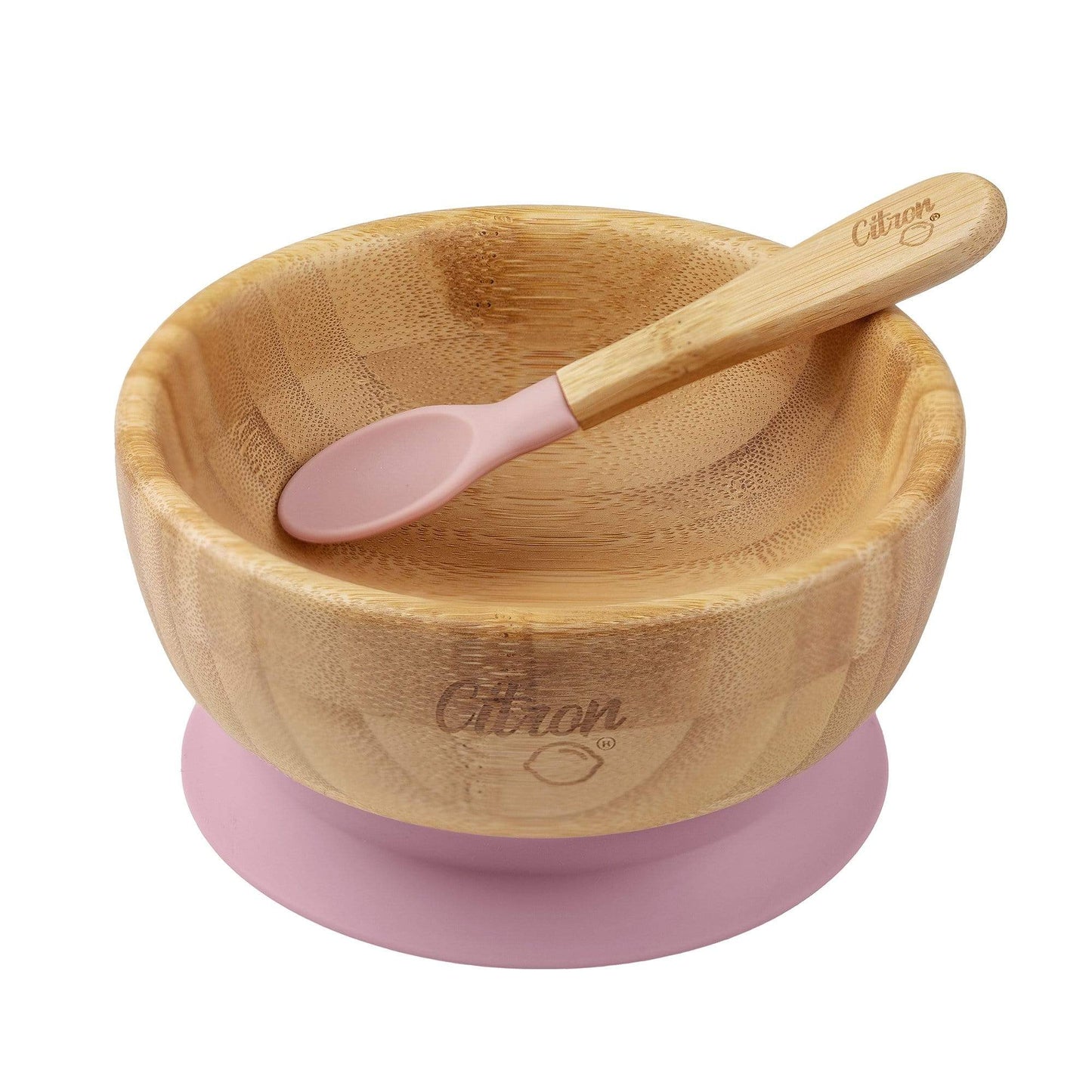 Citron Dubai PRE ORDER- Bamboo Bowl Blush Pink Suction And Spoon
