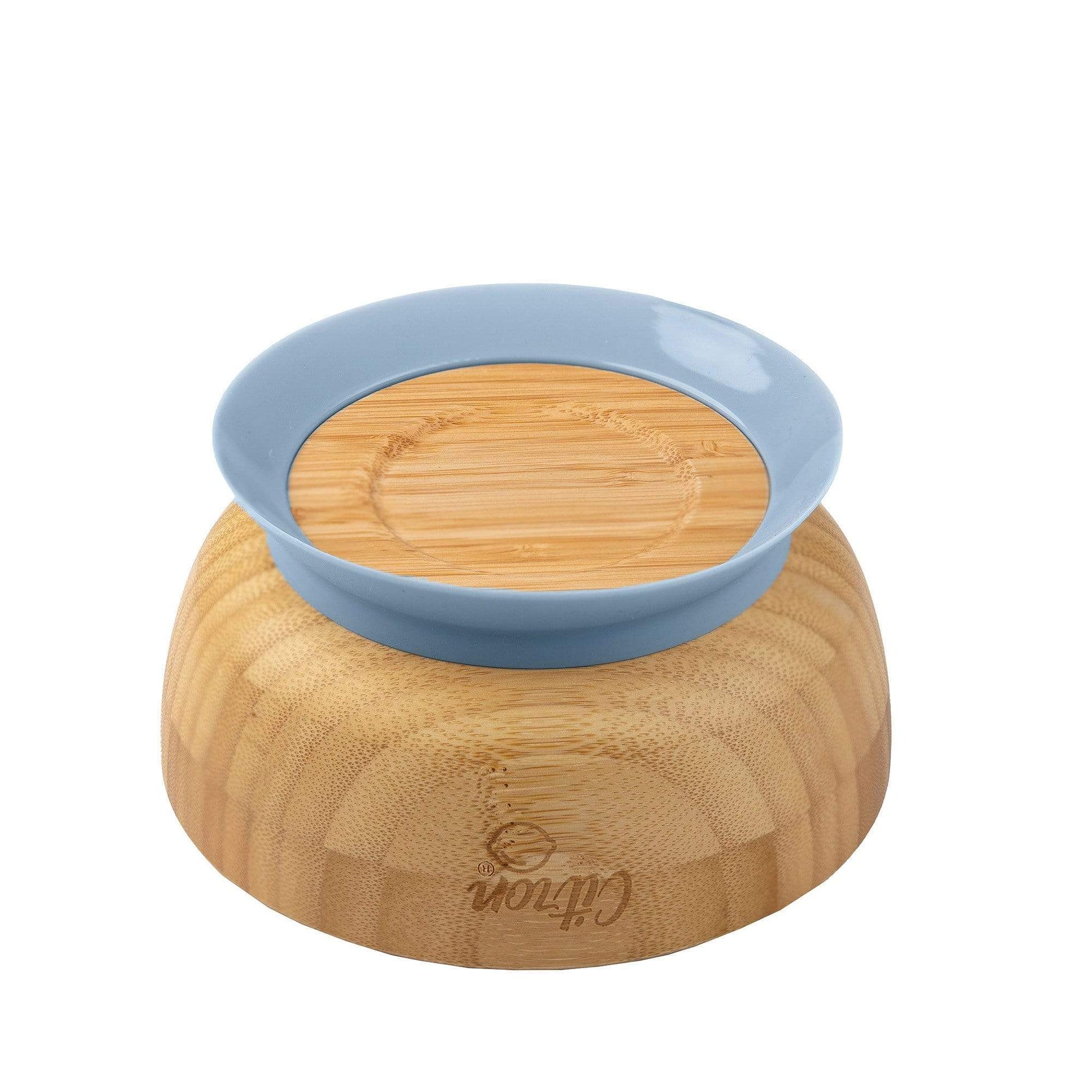 Citron Dubai PRE ORDER- Bamboo Bowl With Dusty Blue Suction And Spoon